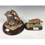 Two Border Fine Arts figurines including Urban Foxes and Fox M21