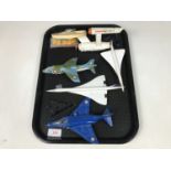 Sundry Dinky die-cast aeroplanes including a Phantom II and USS Enterprise etc