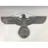 A large cast alloy Wehrmacht eagle, 66 cm x 34 cm