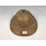 A bamboo sun helmet