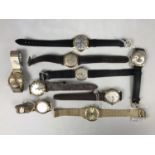 A quantity of 1950s and later gold-plated wrist watches including a Mortima Super Datomatic