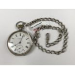 A silver-cased pocket watch retailed by Saqui and Lawrence of London, circa 1900, together with a