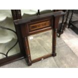 A William IV small inlaid mahogany pier glass / wall mirror