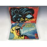 A vintage Dan Dare Race in Space game together with a Dr Magini game