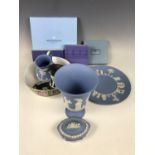 A quantity of Wedgwood blue Jasperware