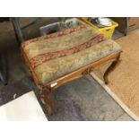 A Victorian tapestry-seated piano stool, 71 x 50 x 49 cm high
