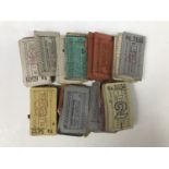 A quantity of vintage London Transport bus tickets