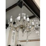 A late 20th Century cut-glass chandelier