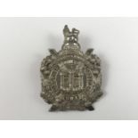 A white metal KOSB cap badge, stamped SILVER, circa 1940s