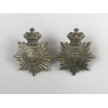 Two Victorian 2nd Hampshire Rifle Volunteers cap badges