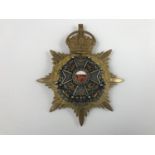 A post 1901 Border Regiment militia battalion officer's helmet plate