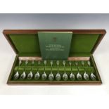 An Elizabeth II cased set of silver Royal Horticultural Society Flower spoons, JP, Sheffield,