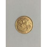 A 1909 gold half sovereign