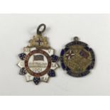 A Boer War period enamelled watch chain fob medallion and a 1901 Australian Commonwealth fob