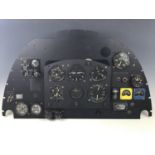 A partial recreation of a Spitfire cockpit instrument panel using period instruments