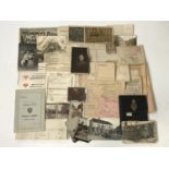 An assortment of un-related Great War service and other documents