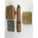 A Second World War British Army gas detector kit, together with two tins of anti-gas ointment