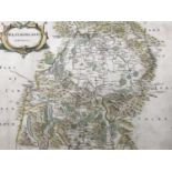 Robert Morden (c.1650-1703) Westmorland, a 17th Century engraved map, hand-tinted, in Hogarth