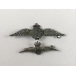 A Second World War white-metal RAF sweetheart brooch, marked 'silver', together with one other