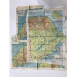 Three Second World War Far East Theatre silk escape maps; 44 E/F (2) and 44 J/K