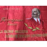 A Cold War Soviet Bloc banner, 110 cm x 180 cm