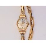 A lady's 9ct gold cased Rotary wristlet watch, having a Swiss-made 21-jewel movement, radially