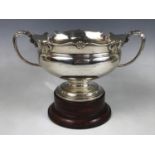 A George V silver 'love token' trophy cup, of oblate form with moulded undulating rim