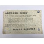 A Second World War 8th Army safe conduct pass