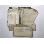 A Second World War folder and contents entitled Central Register of Accommodation, Secret