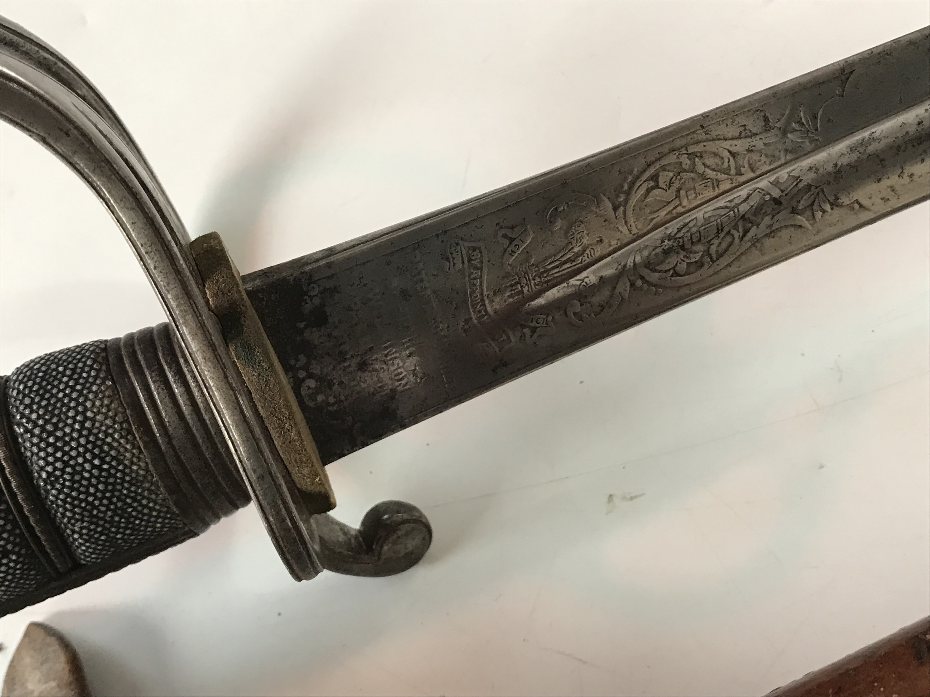 A late 19th / early 20th Century Artillery officer's sword by Wilkinson, the blade numbered 3307 and - Image 3 of 4