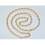 A 9ct gold faceted belcher link neck chain, 10.6g