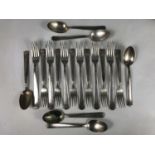 A quantity of continental white-metal cutlery, tests as silver, stamped .800, total weight 980g