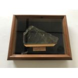 A large piece of armoured glass a staff car Herman Goering, framed under glass with provenance