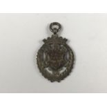 A pre-Great-War silver prize fob medallion, for best recruit, C Coy, 4th Border Regiment, 1912