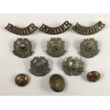 Border Regiment collar badges, shoulder titles and buttons