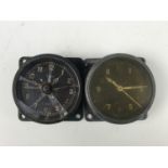 Two Second World War RAF aircraft cockpit clocks, (a/f)