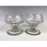 A pair of 18th Century monteiths / bonnet glass, 7 cm