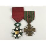 A French Third Republic Legion d'Honneur and a Great War Croix de Guerre