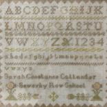 A late 19th Century school sampler worked by Sarah Constance Callander of Sowerby Row School,