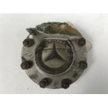 A Luftwaffe Mercedes Benz aircraft engine badge bearing a label which reads Me 110 Ashdown Forest