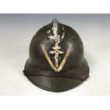 A French Mle 1926 Adrian helmet bearing Free French insignia
