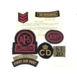 A small quantity of Home Front cloth insignia