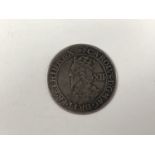 A Charles I hammered silver shilling coin, mint mark Anchor (1628-9)
