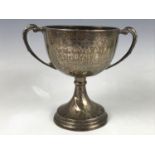 A George VI silver trophy cup, bearing the engraved presentation inscription 'Carlisle Journal