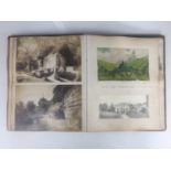 A 19th Century scrap album containing a tipped-in painting of Napoleon's tomb, entitled in pencil '