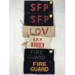 A number of Home Front arm bands