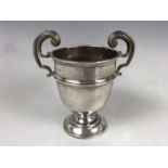 A silver trophy cup engraved Presented by Major A N Walker to Kirkcowan Rifle Club for Annual