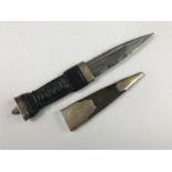 A George V silver mounted sgian dubh, the scabbard locket stamped Anderson & Sons, Military