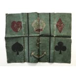 A Great War Crown and Anchor painted buckram canvas "board" game, inscribed verso Pte A Sweet, **