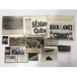 A number of period press cuttings, postcards, photographs and ephemera pertaining to the airship